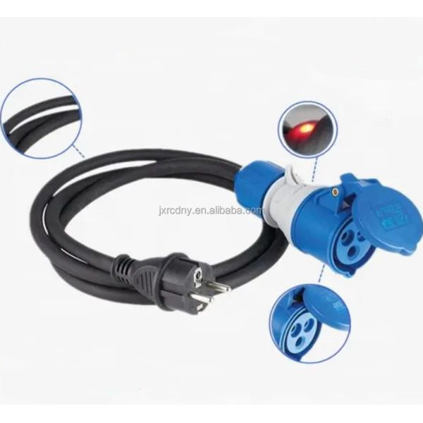 RDC 32A EV Charger Socket Inlet Type 2 To Type1 Evse Socket Outlet Socket Shutter With 2m Cable