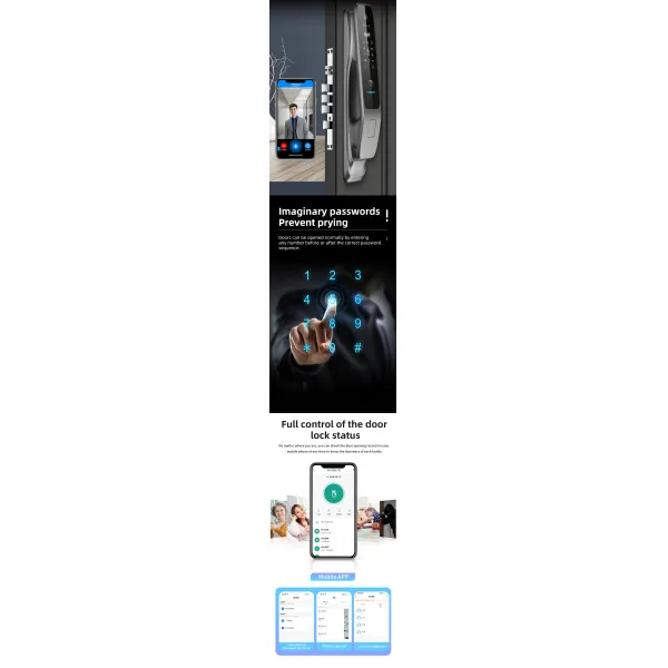 Facial recognition intelligent lock fully automatic Tuya Smart secure home