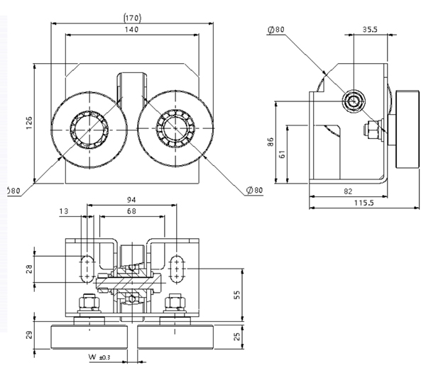 0.4m/S Passenger Elevator Lift Roller Guide Shoes Elevator Parts