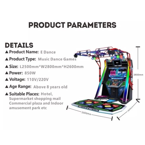Video Just Dance Arcade Game Machine Matel + Acrylic Material Durable