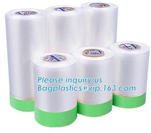 China supplier plastic PE disposable table cloth cover, Drop film roll with high temperature resistance masking, tape