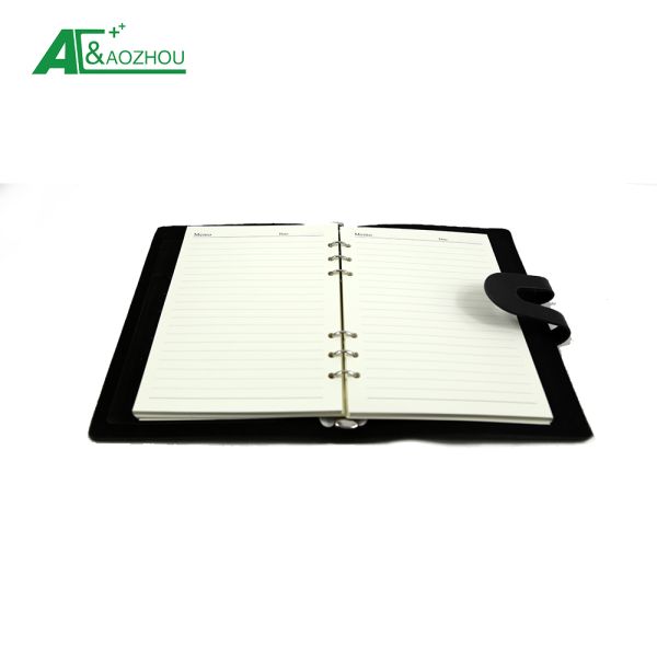 Middle size PU leather softcover snap fastener Refillable Ring Binder organizer