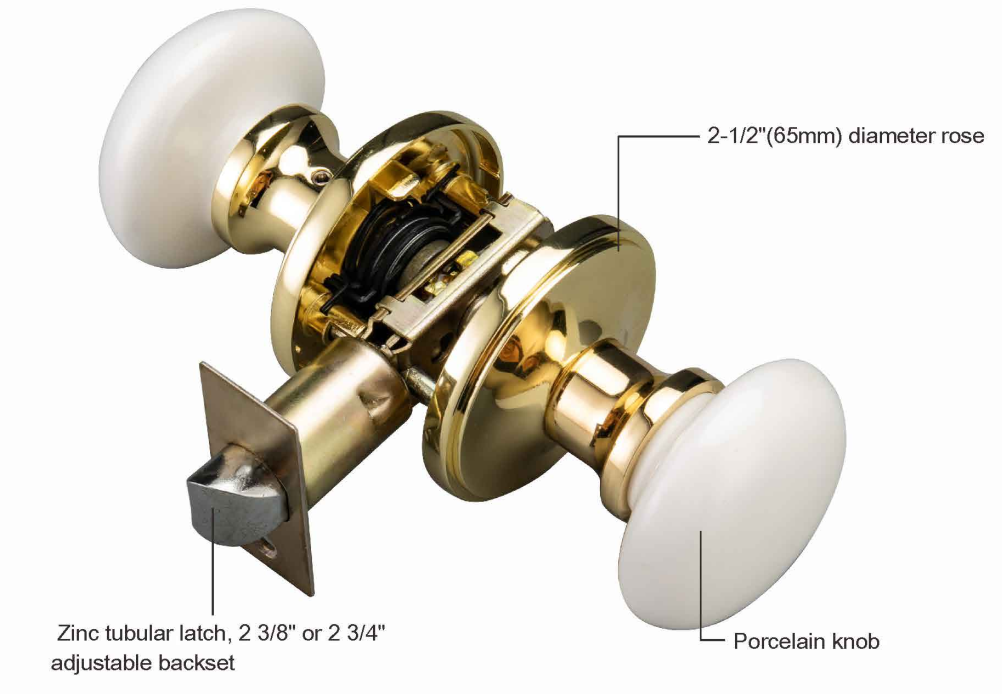 Adjustable Knob Door Lock Easy Installation Antitheft Standard A Backset 60mm or 70mm