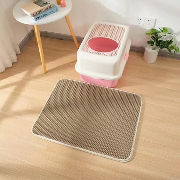 Washable Pet Accessories Double Layer Cat Litter Trapping Mat Waterproof