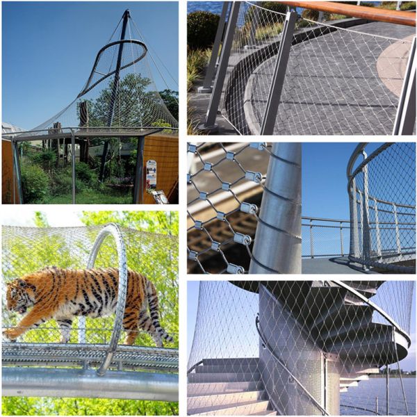 2.5mm Ferrule Type Zoo Enclosure Stainless Steel Cable Netting Mesh Safety