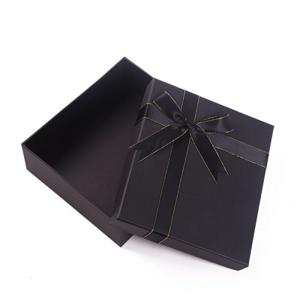 Ribbon Bow Tie Gift Box Packaging Lid And Base Luxury Gift Paper Packaging Boxes