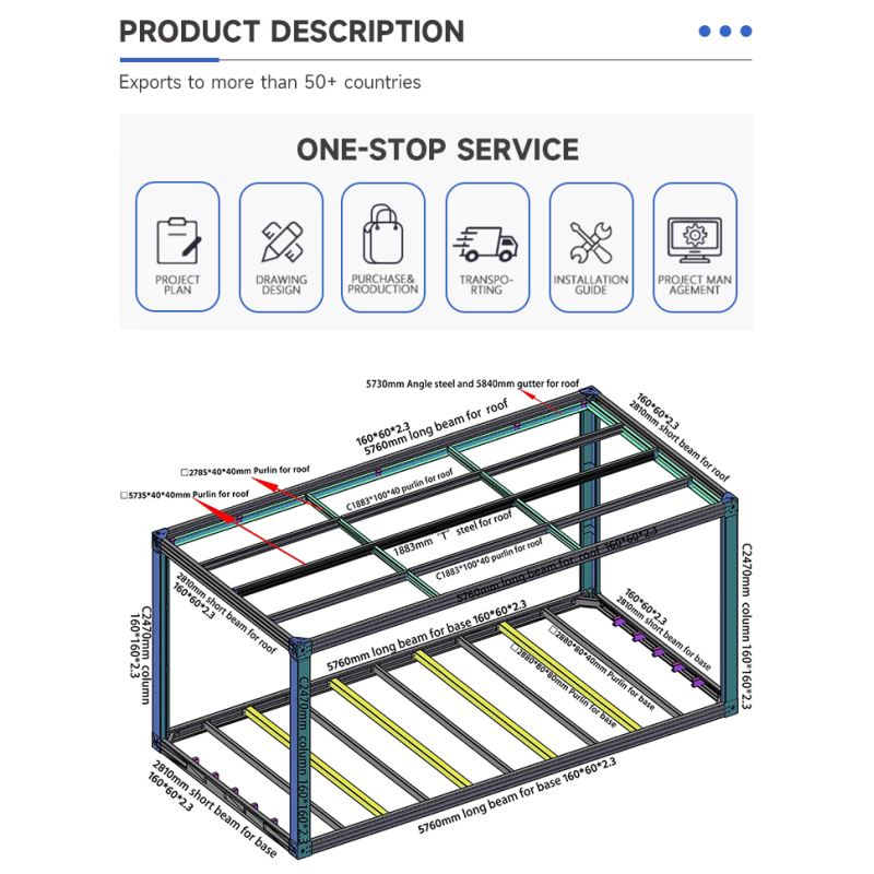 Flexible Assemble 20ft Fully Customized Expandable Modular Container House Waterproof Steel Frame Prefab House for Villa