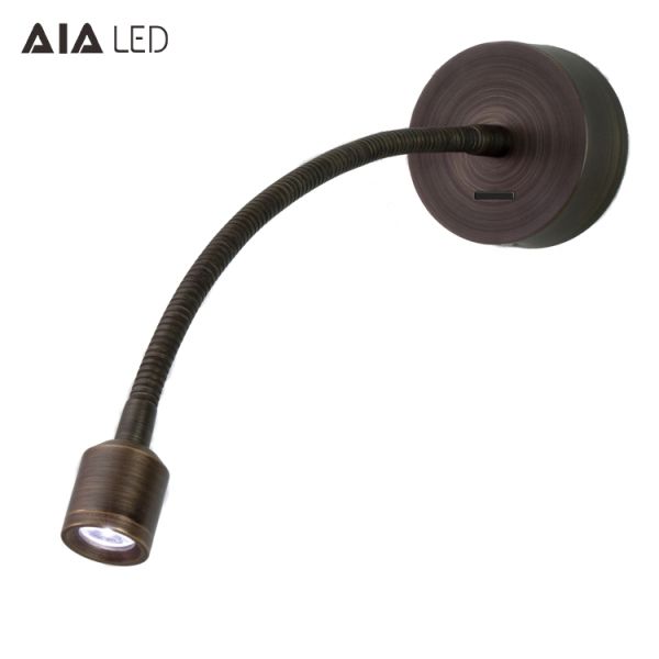 Surface mounted inside gooseneck reading light 3W led reading wall light bedside wall light