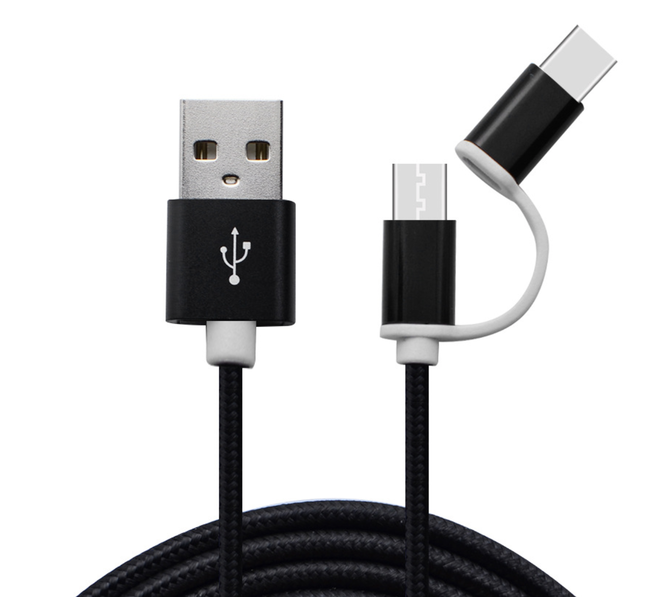 Factory price 2 in 1 usb cable type-c and micro usb cable for android