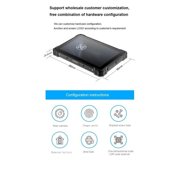 OEM ODM Rugged Tablet 10 Inch , 6000mAh Industrial Android Tablet PC