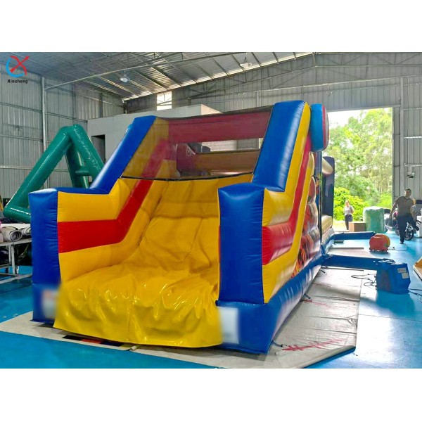 Super hero inflatable obstacle course side view