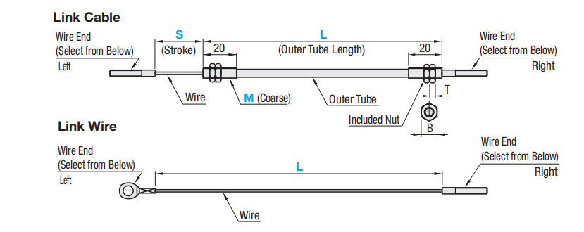 Anti Corrosion Mechanical Control Cable With Grooved Ends