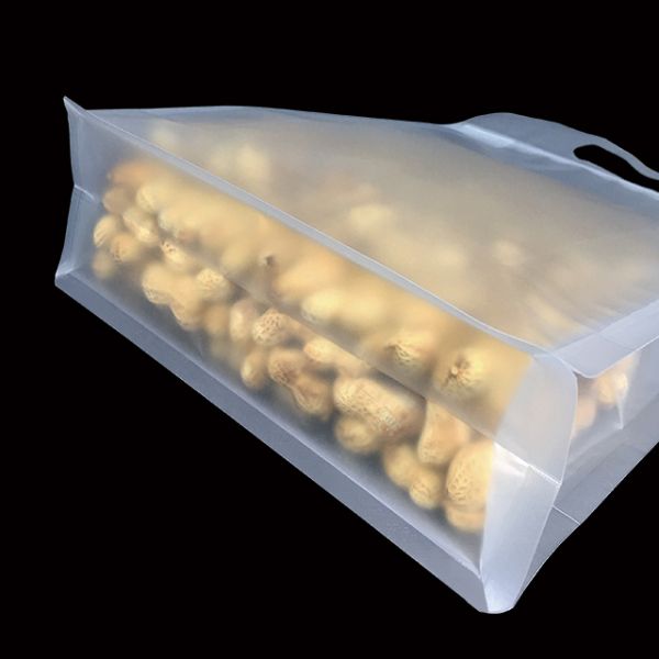 Custom Zip Lock Zipper Eight Side Seal Gusseted Flat Bottom Snack Food Packaging Bags