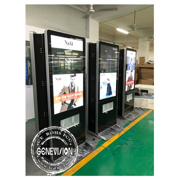 Charging Station Dual Screen Advertising Digital Standee Remote Control Synchronization