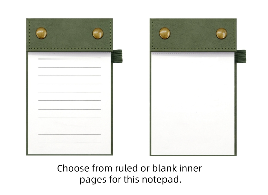 Customizable A6 PU Leather Notebook, Tear‑off Refillable Notepad With Pen Holder, Portable Pocket Memo Pad