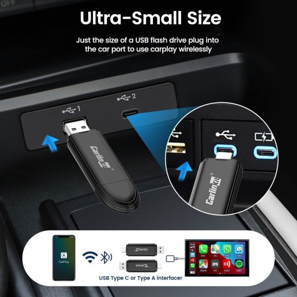 CarlinKit Mini Se Pro Smart Wireless Adapter Carplay 5.0 Bluetooth Wifi Android Auto Dual Channel Fast Link Usb Car Play Dongle
