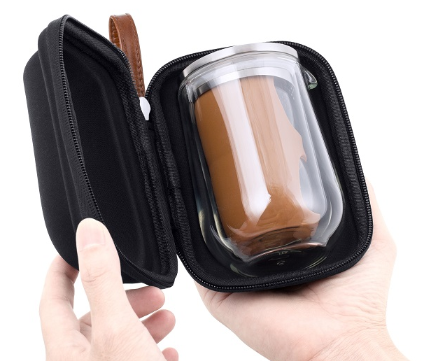 Creative Portable Double-Wall Borosilicate Glass Teapot Set 260ml Stainless Steel Lid Eco-Friendly Modern Transparent Travel