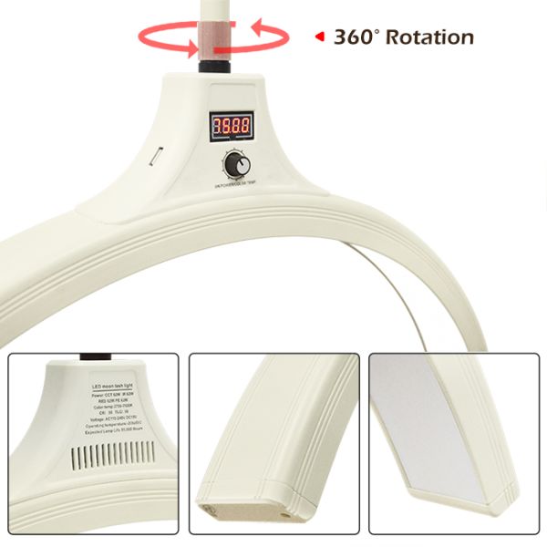 Dimmable 60 W LED Half Moon Light Remote Control 6500k With Usb Recharge
