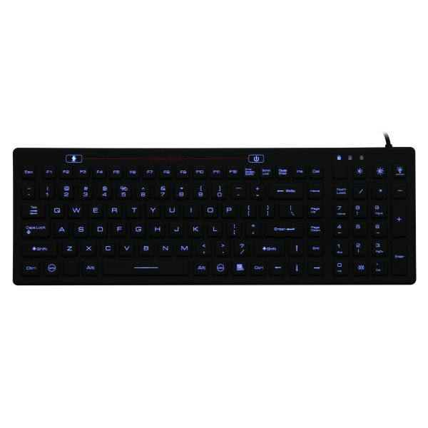 3-color Interchangeable Backlight Medical Keyboard with 2-step Adjustable Backlight Brightness