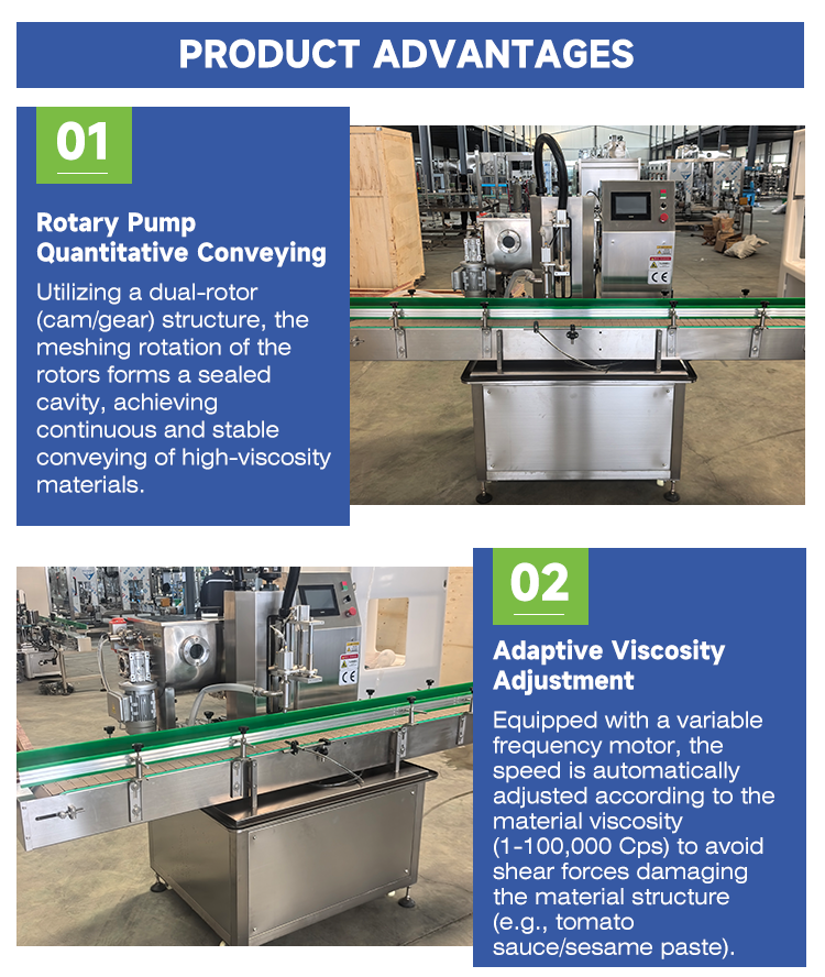 Multi-Function Automatic Liquid Particulate Resistant Rotor Pump Filling Machine for Peanut Butter and Other Viscous Sauces