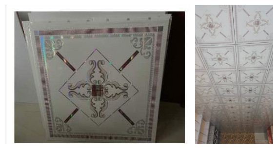 High Intensity White PVC Ceiling Tiles For Bathrooms Various Colors / Patterns