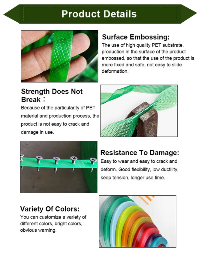 Pallet Packing Plastic Steel Strapping Rolls Strong Durable PET Packing Strap