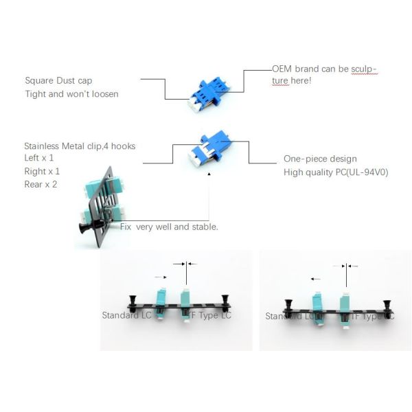 0.2dB LC SC Connector SM MM Fiber Optic Adapter Alignment Sleeves