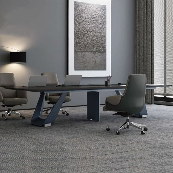 Black Executive Office Desks Depth 900mm Melamine Board With PVC Edging