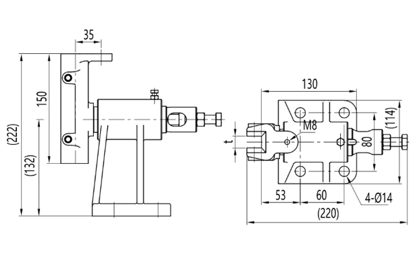 Passenger Elevator Sliding Guide Shoe 10mm 2000kg Load