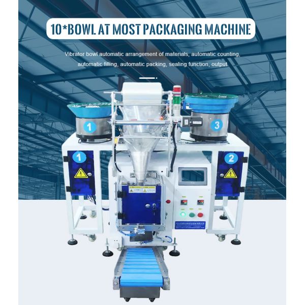 Automatic Multi Function Furniture Kits Hardware Fittings Packaging Machine With Mixed Packaging And Vibrating Feeder