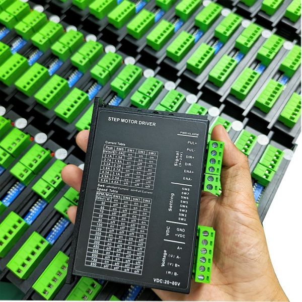 DM556 Stepper Motor Driver with 5.6A Peak Current DC20V-80V Voltage Range and 51200ppr Microstepping for Nema23 Motors