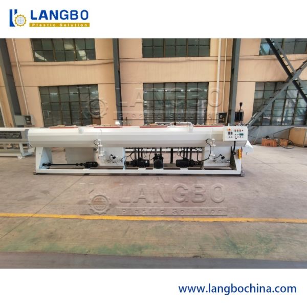 Finished PVC pipes from extrusion production line