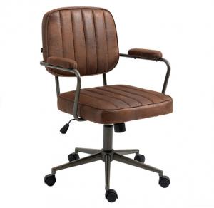 Quality Vintage Retro PU Upholstered Chair Office With Padded Seat And Comfortable Back for sale