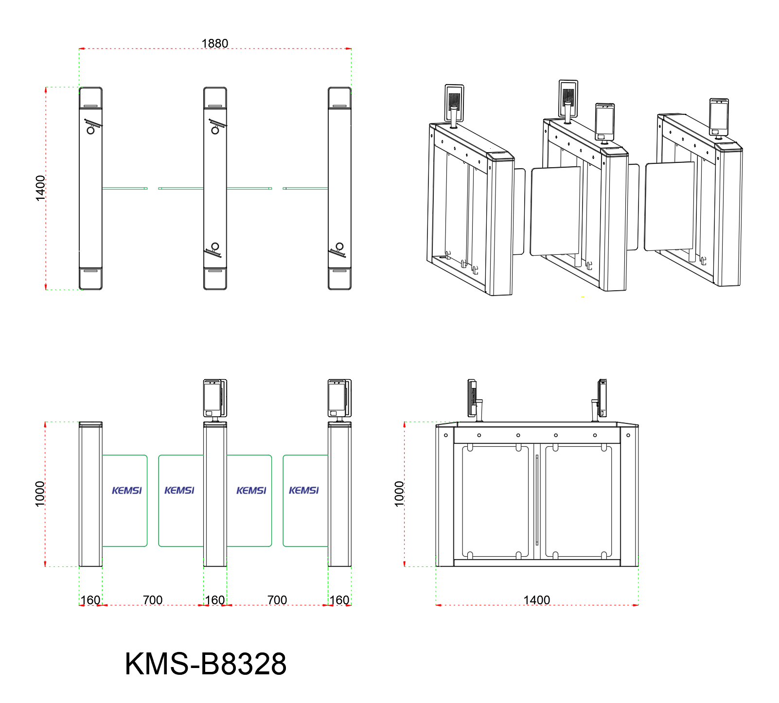 Shopping Mall Swing Turnstile product illustration