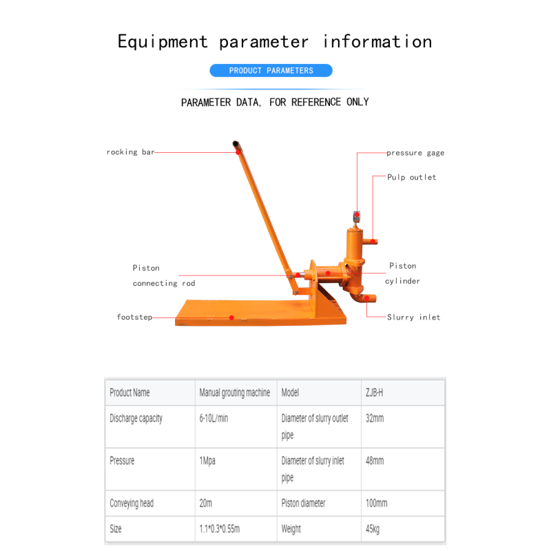 Building Material Shops Benefit from High Operating Efficiency Cement Pump By Hand