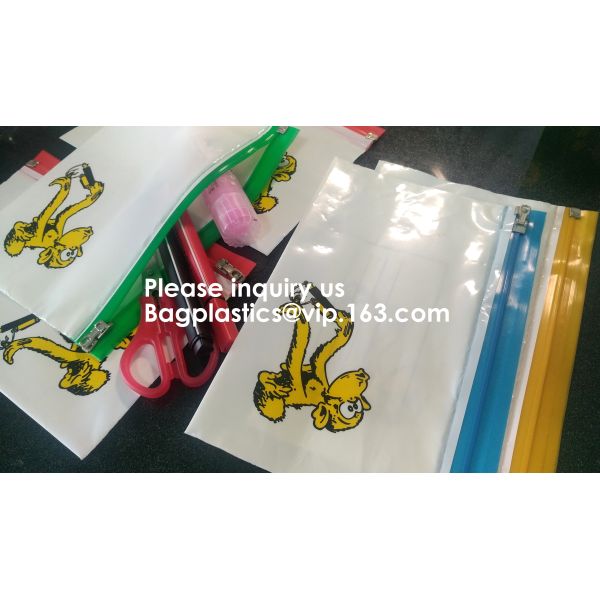 Waterproof Clear Plastic File Document File Bag For Bill Invoice Note File,Zip Plastic EVA Bags Blank Packaging Pouch