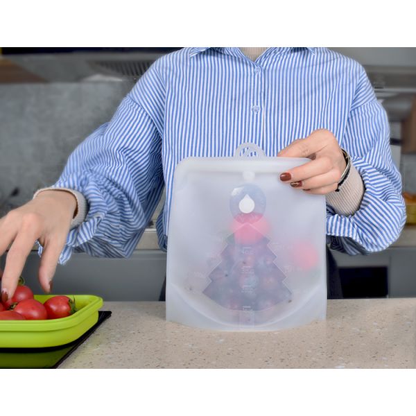 1.5L Sandwich Preservation Silicone Food Pouches Reusable Food Storage Bags