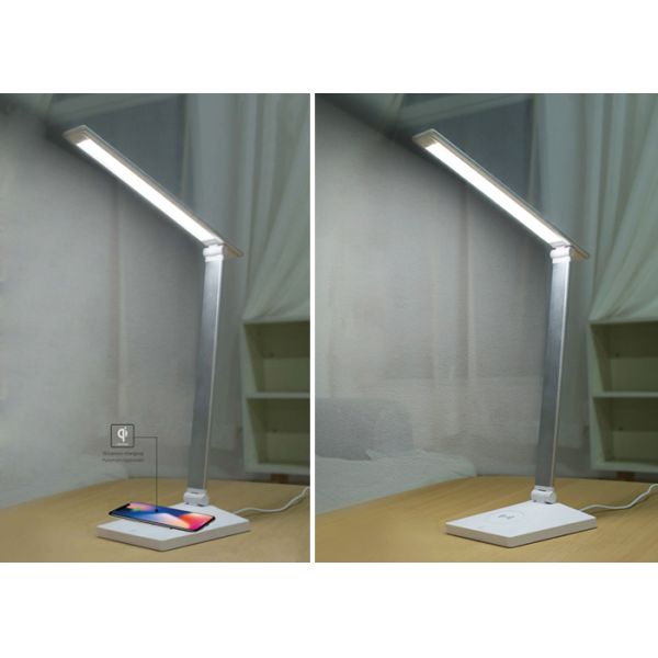 Portable Qi Wireless LED Table Lamp 180LM Lumens Touch Stepless Adjusting Lighting Brightness