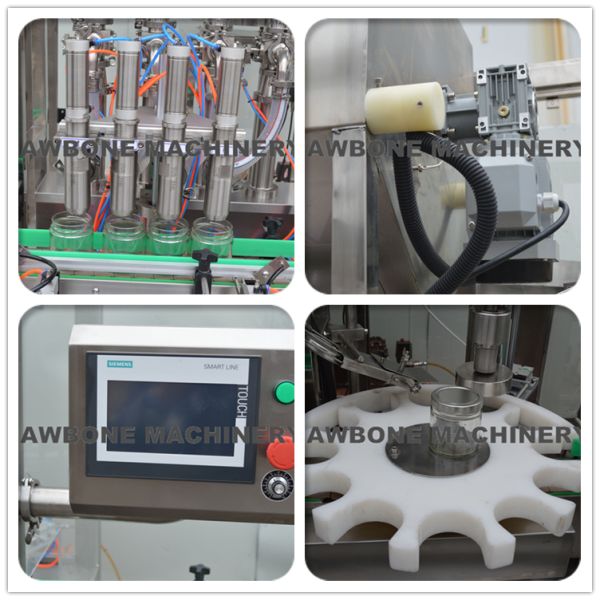 Tomato Sauce Paste Bottle Filling Machine 4 Heads With 316 Stainless Piston