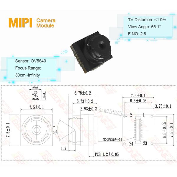 Micro Sensor Camera 5 Megapixel Omnivision OV5640 Camera Module Socket