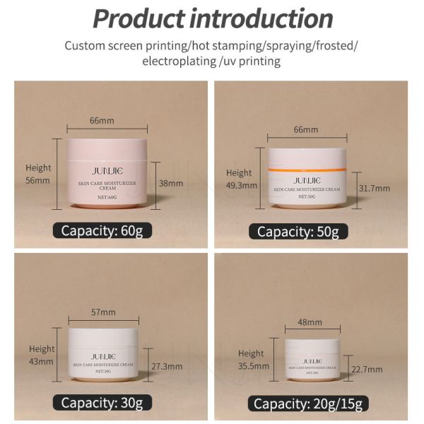 Face Cream Jar Empty Cosmetic Plastic Packaging 50ml Custom PP Empty Lid Face Cream Container Custom Color