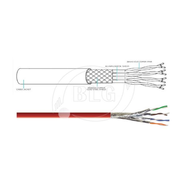PVC Sheath Red Cat 7 Lan Cable For Analog And Data Video High Strength
