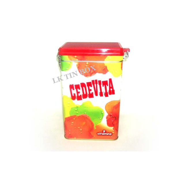 Rectangular Metal Airtight Coffee Red Tea Tin Box