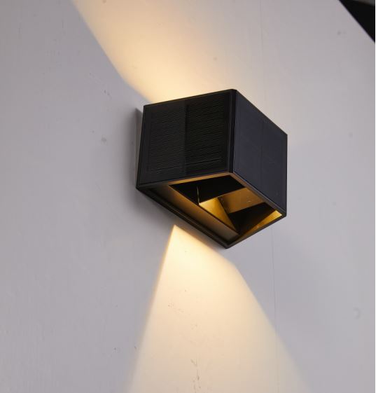 Beam Angle Adjustable Solar Wall Light Up Down 3000k Rgb 3 Face Ip54