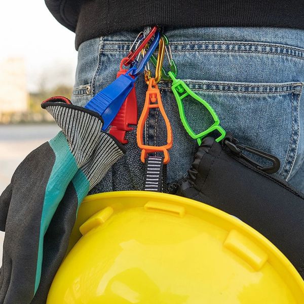 Plastic Glove Clips Multi-Color Custom Logo Safety Interlock Clips for Labor Work