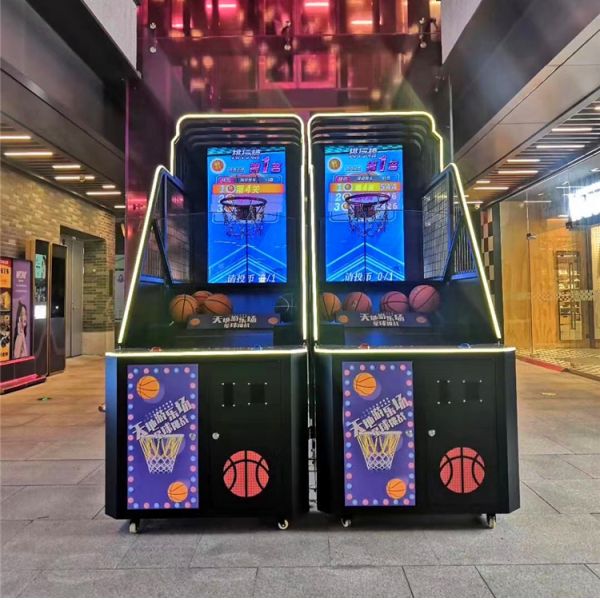 Customized Basketball Hoop Arcade Machine Foldable With 55 Inch Video
