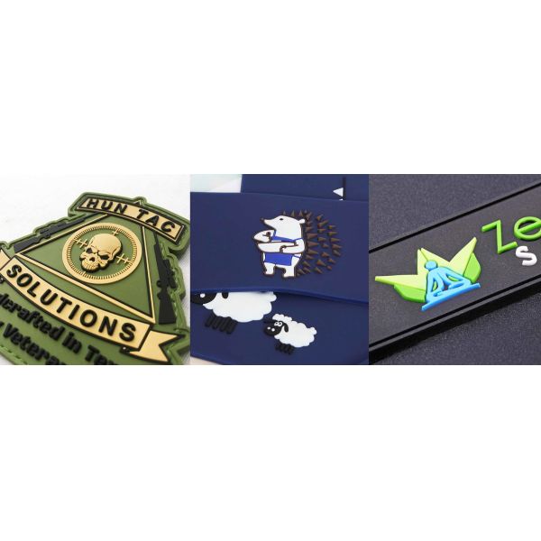 Rifle Guns Shape PVC Badge Patch 3.5'' Width Silicone Rubber Material For Military