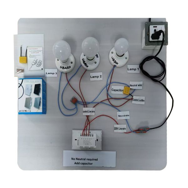 2Gang Live Wire Control Tuya Smart Light Switch WI FI Embedded Installation with 5-400W Maximum Load
