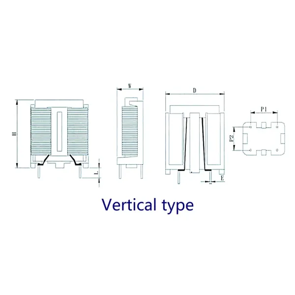 Frame Core Flat Wire Winding Common Mode Choke Coil Filter Inductors