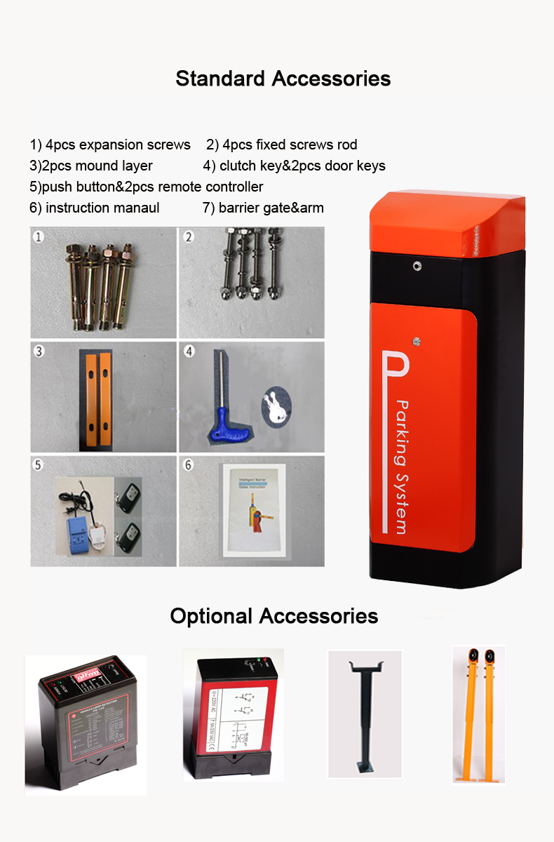 RS485 Interface Automatic Parking Gate Barrier For Bluetooth Access Control